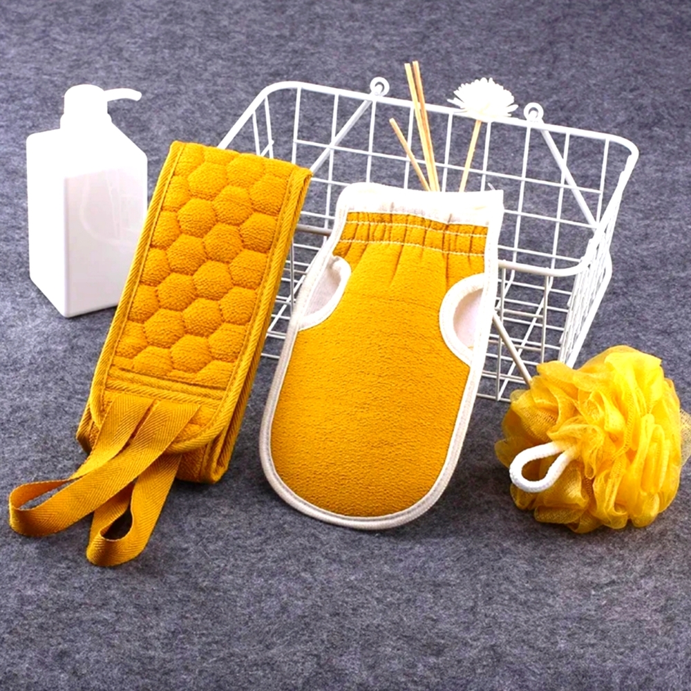 Yellowish Gold Bath & Shower Care Scrub Set